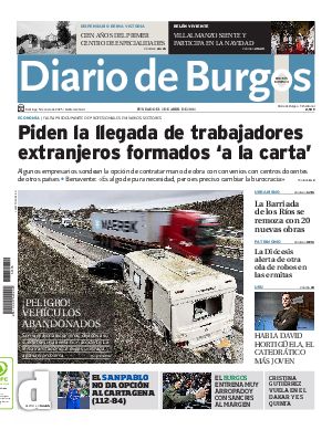 Portada Diario de Burgos