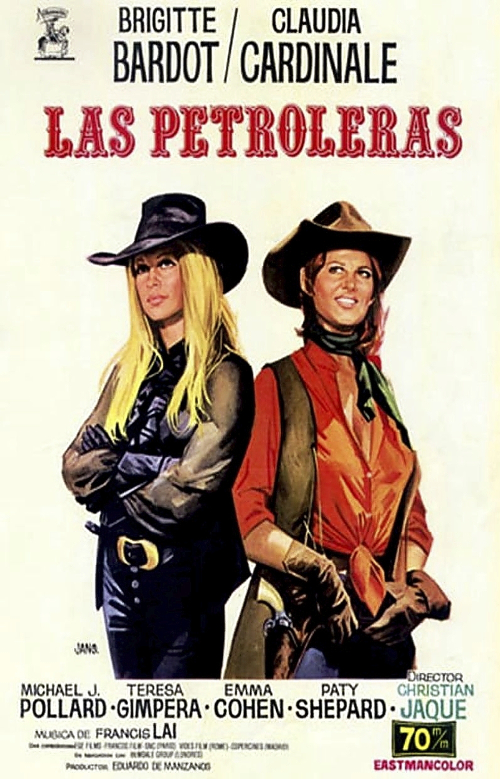 Cartel de la película 'Las petroleras', con Brigitte Bardot y Claudia Cardinale como protagonistas.  / Diario de Burgos