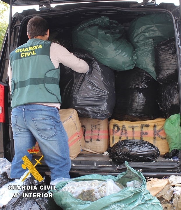 La Guardia Civil aprehende 536 kilogramos de droga en Burgos