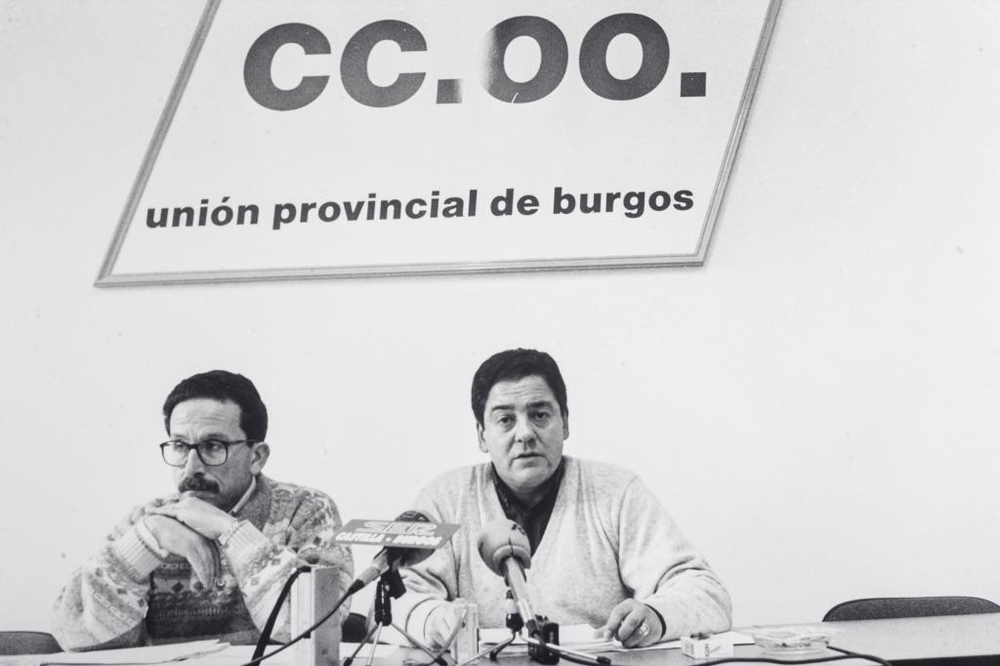 Gregorio Santamaría y Raúl Sierra en una rueda de prensa en 1995.