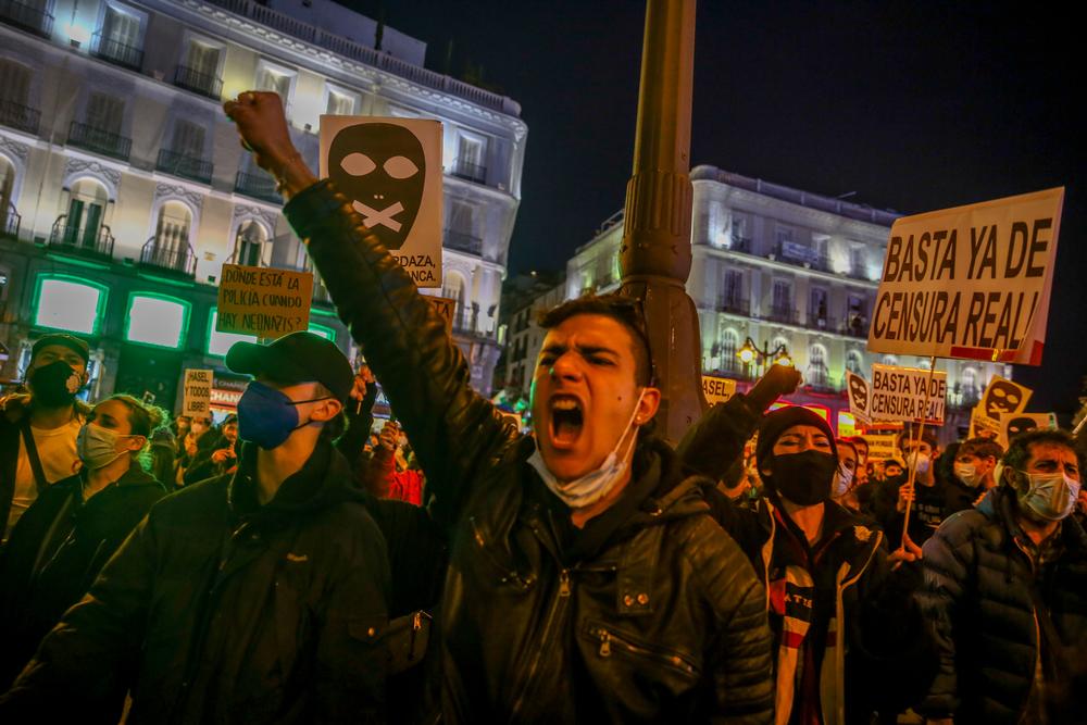 Segundo día de protestas contra el encarcelamiento de Pablo Hasel  / RICARDO RUBIO