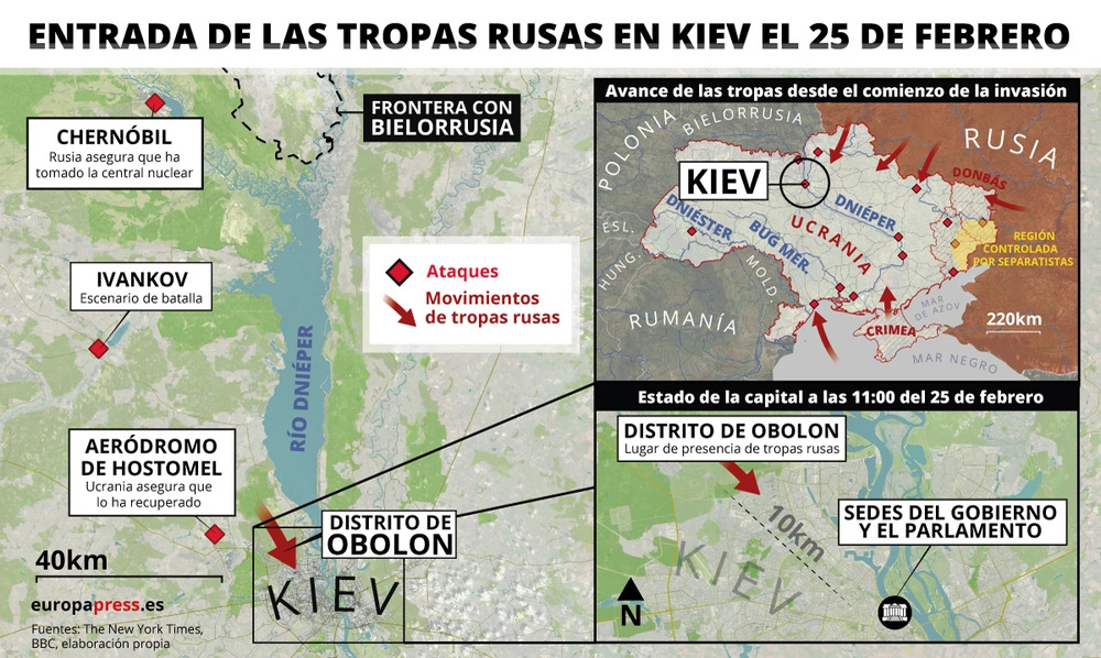 Los rusos entran en Kiev y exigen la rendición para dialogar