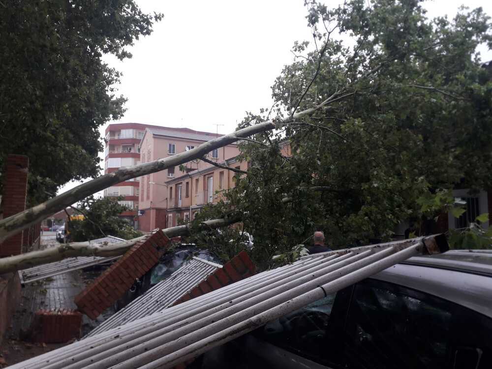 Estragos por una tormenta en Aranda