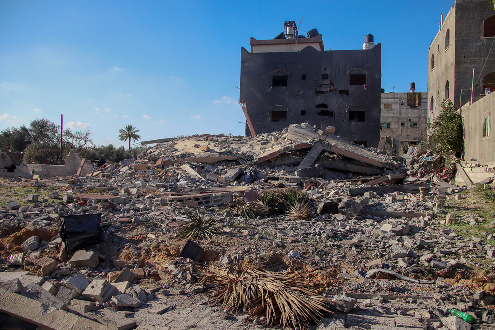 Edificios destruidos a causa de los bombardeos del Ejército de Israel contra la Franja de Gaza