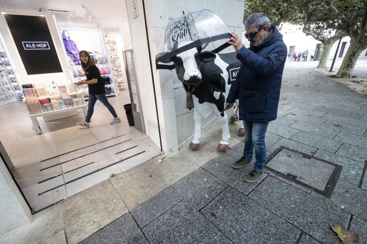 Decenas de burgaleses con discapacidad visual se enfrentan cada día al reto de transitar por las calles de la ciudad, que se encuentra llena de obstáculos.  / ALBERTO RODRIGO