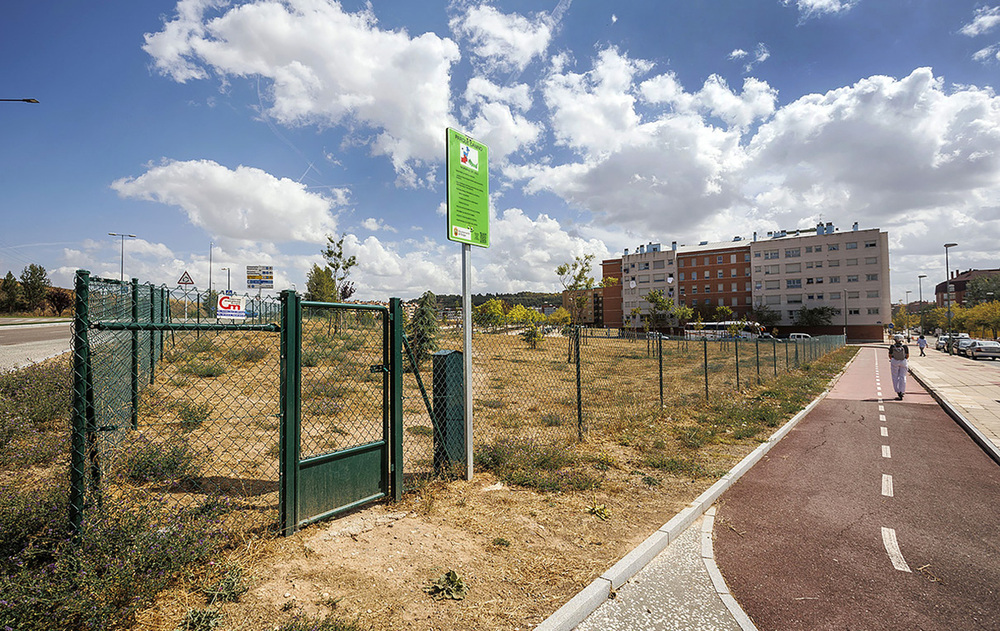 Aspecto que presenta el parque canino de Fuentecillas: un secarral sin bancos ni otros servicios.