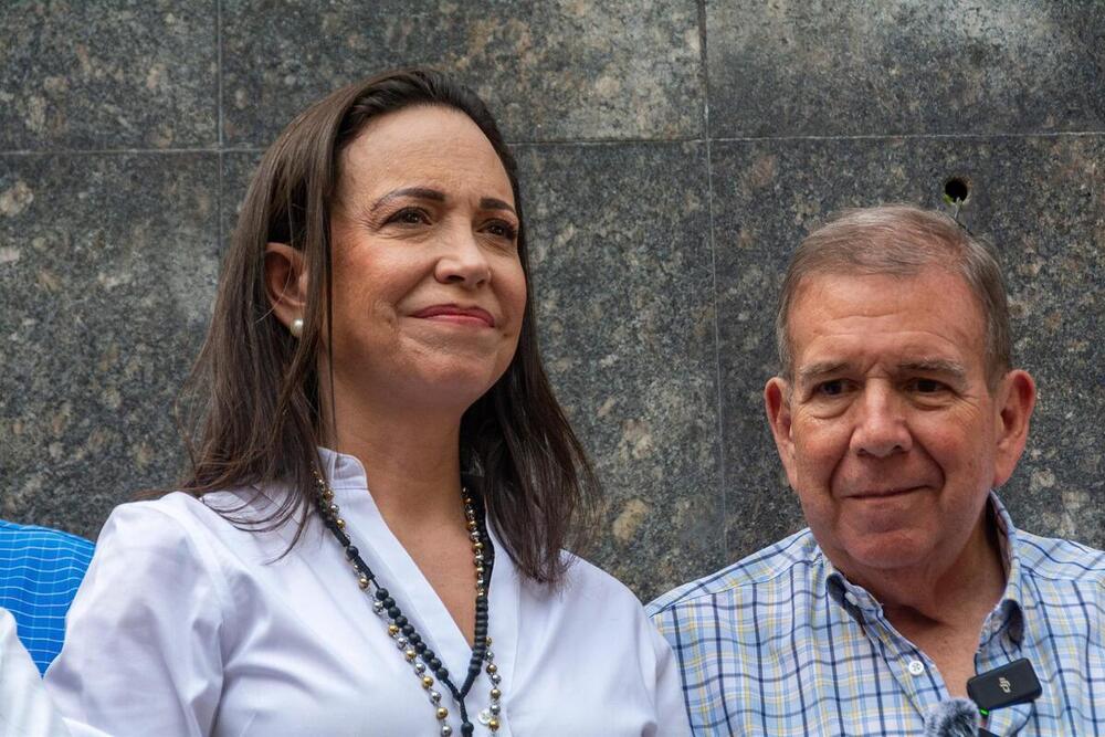  La líder opositora de Venezuela, María Corina Machado, y el excandidato opositor Edmundo Gonzalez