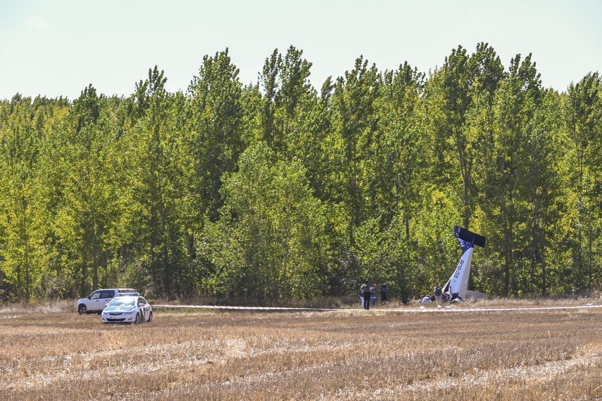 Trágico accidente aéreo de FlyBy en Palencia.  / ALMUDENA ÁLVAREZ (EFE)