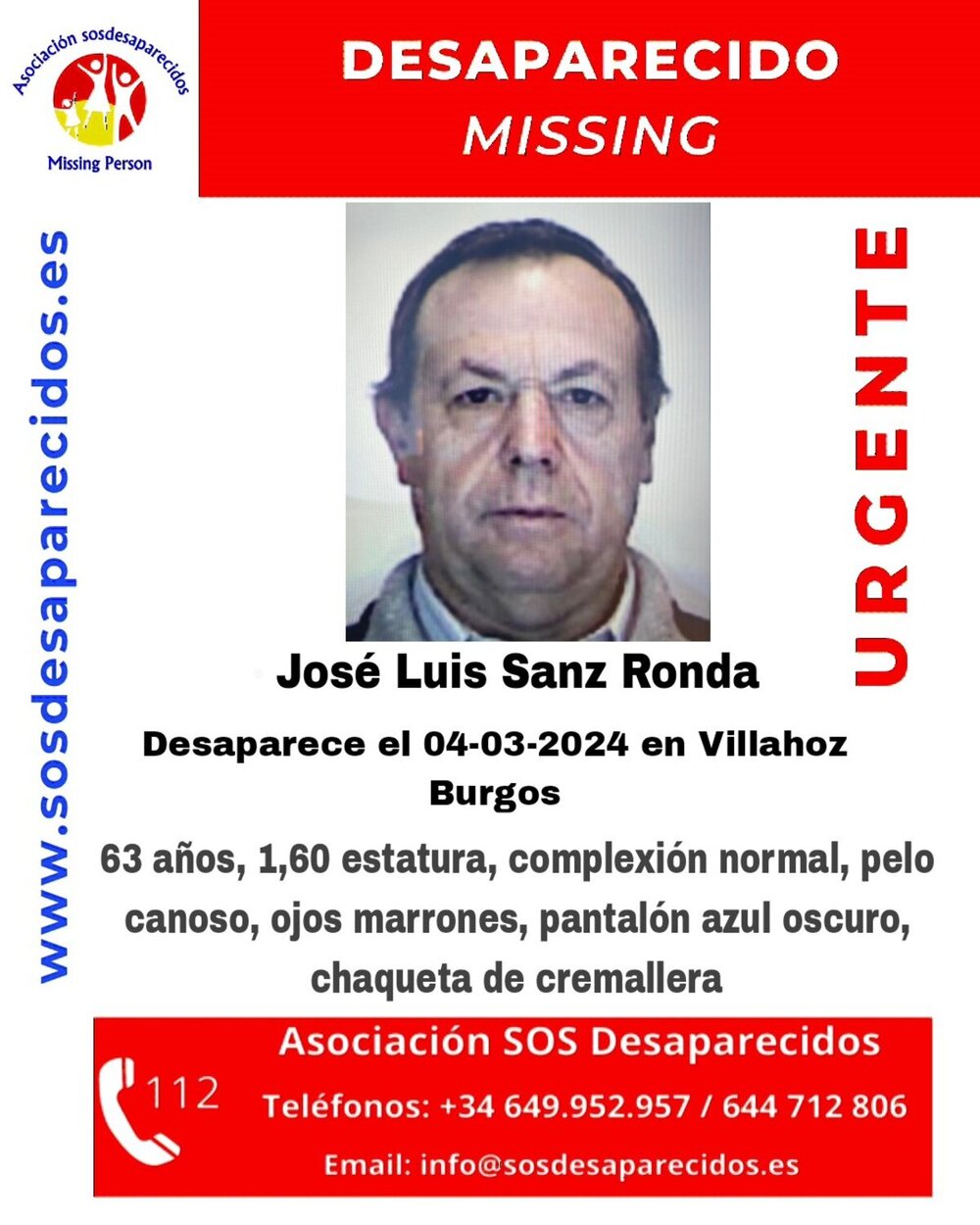 Buscan a un varón de 63 años desaparecido en Villahoz