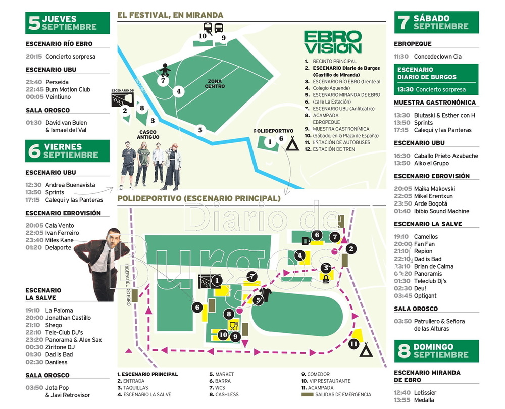 Festival Ebrovisión en Miranda: horarios y ubicación de los escenarios.