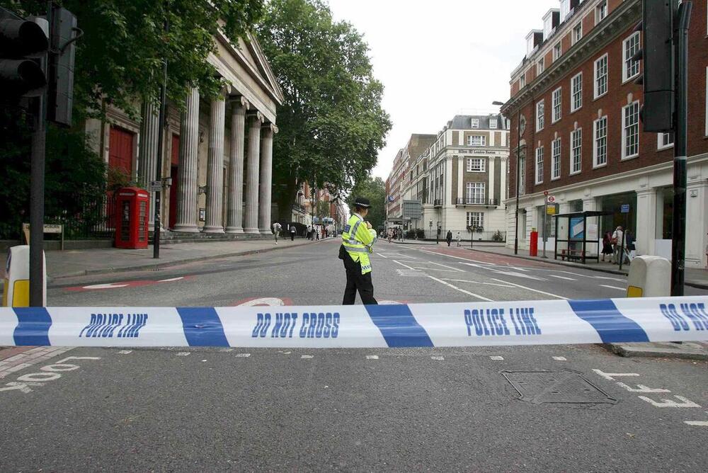 Imagen de archivo de un cordón policial en Londres. 