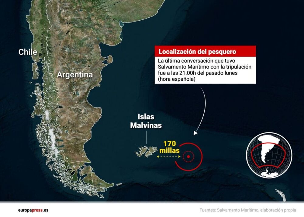 Al menos nueve muertos en el pesquero hundido en las Malvinas