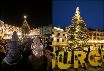 Antes y después del polémico árbol de Navidad en Burgos