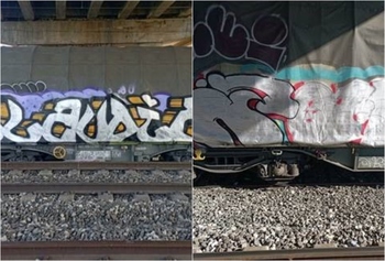 Tres identificados por pinturas vandálicas en varios trenes