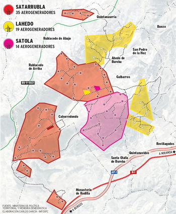 Otros 54 gigantes eólicos invadirán el campo burebano